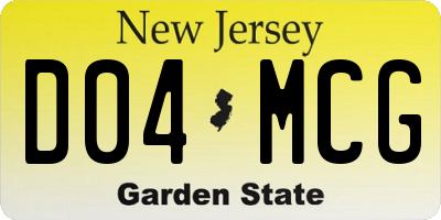 NJ license plate D04MCG