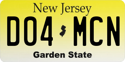NJ license plate D04MCN