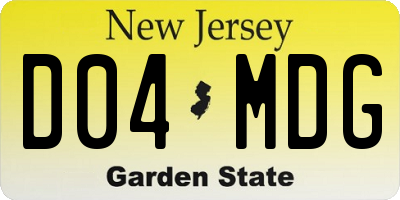 NJ license plate D04MDG