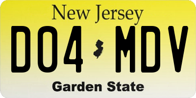 NJ license plate D04MDV