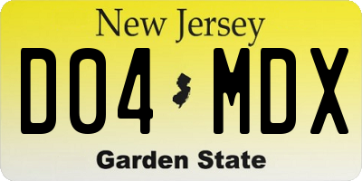 NJ license plate D04MDX