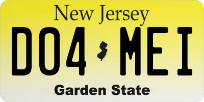 NJ license plate D04MEI