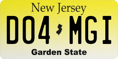 NJ license plate D04MGI