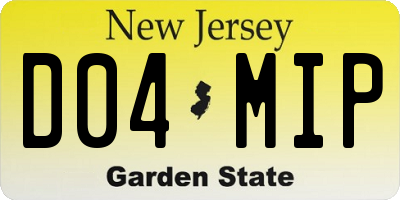 NJ license plate D04MIP