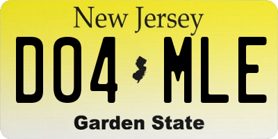 NJ license plate D04MLE