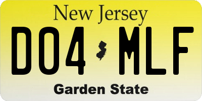 NJ license plate D04MLF