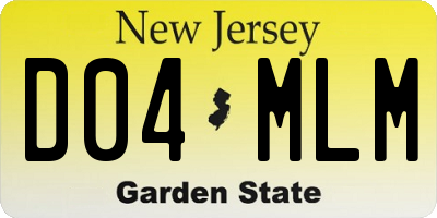 NJ license plate D04MLM
