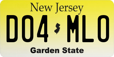 NJ license plate D04MLO