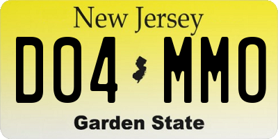 NJ license plate D04MMO