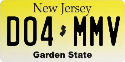 NJ license plate D04MMV