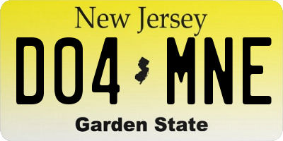 NJ license plate D04MNE