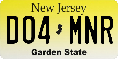 NJ license plate D04MNR