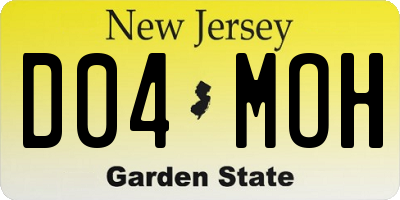 NJ license plate D04MOH