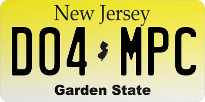 NJ license plate D04MPC