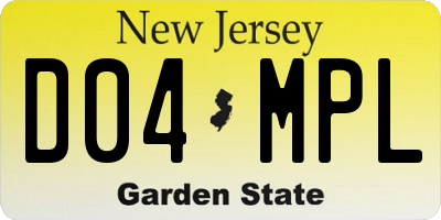 NJ license plate D04MPL