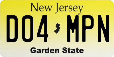 NJ license plate D04MPN