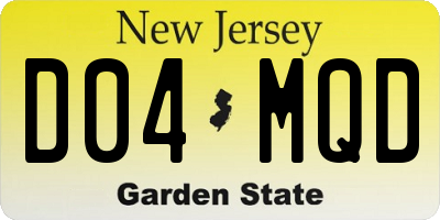 NJ license plate D04MQD