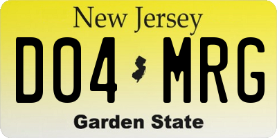 NJ license plate D04MRG