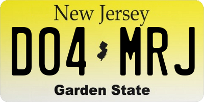 NJ license plate D04MRJ