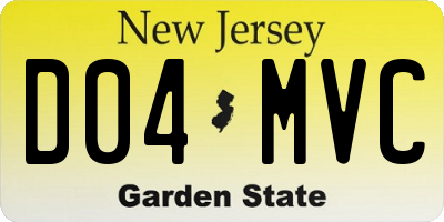 NJ license plate D04MVC