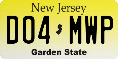 NJ license plate D04MWP
