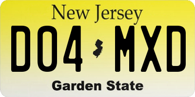 NJ license plate D04MXD