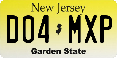 NJ license plate D04MXP