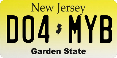 NJ license plate D04MYB