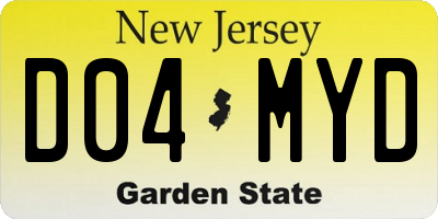 NJ license plate D04MYD