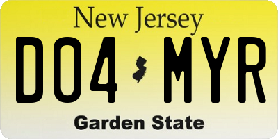 NJ license plate D04MYR