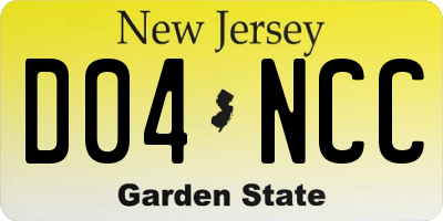 NJ license plate D04NCC