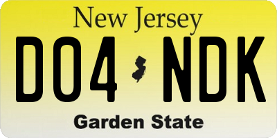 NJ license plate D04NDK
