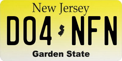 NJ license plate D04NFN