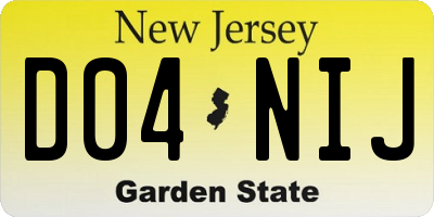NJ license plate D04NIJ