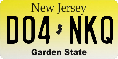 NJ license plate D04NKQ