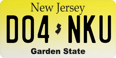 NJ license plate D04NKU