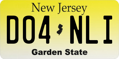 NJ license plate D04NLI