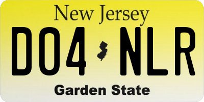NJ license plate D04NLR