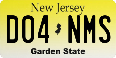 NJ license plate D04NMS