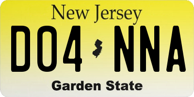 NJ license plate D04NNA