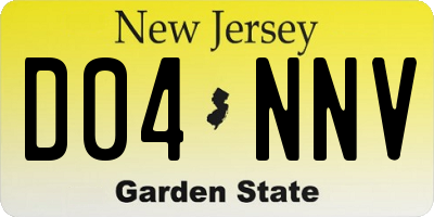 NJ license plate D04NNV