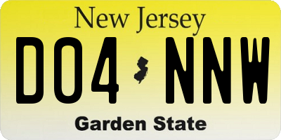 NJ license plate D04NNW