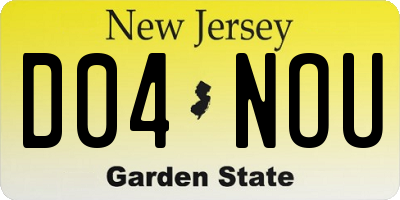 NJ license plate D04NOU
