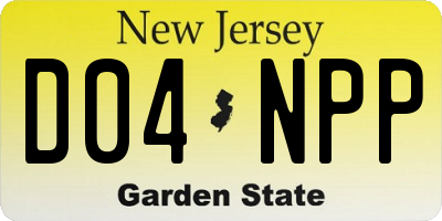 NJ license plate D04NPP