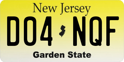 NJ license plate D04NQF