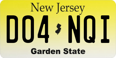 NJ license plate D04NQI