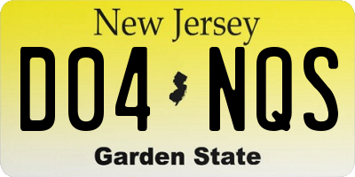 NJ license plate D04NQS