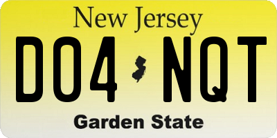 NJ license plate D04NQT