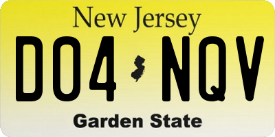 NJ license plate D04NQV