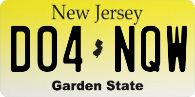 NJ license plate D04NQW